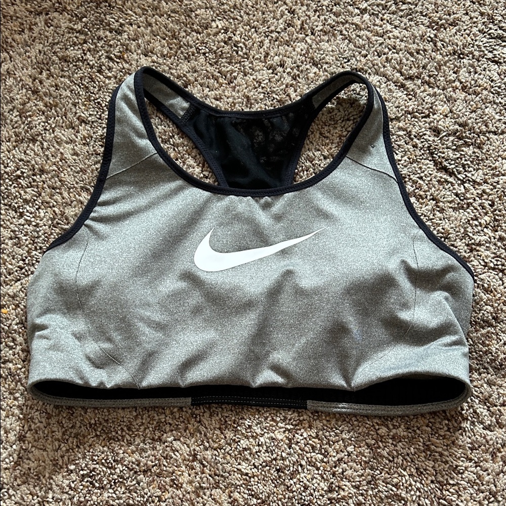 Nike Women's Black and Gray Sports Bra